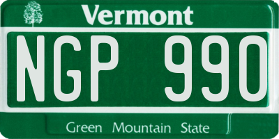 VT license plate NGP990