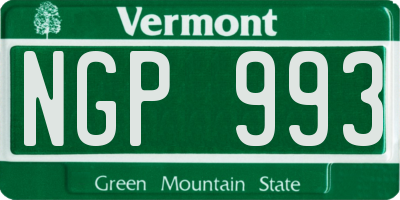 VT license plate NGP993