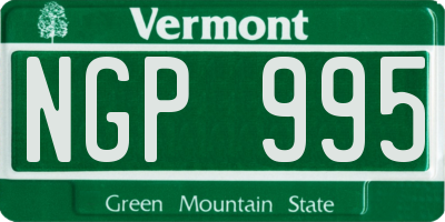 VT license plate NGP995