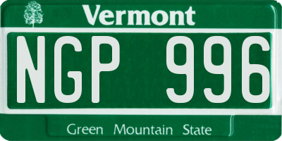 VT license plate NGP996