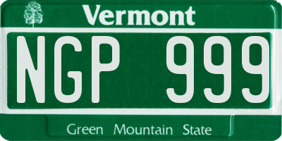 VT license plate NGP999