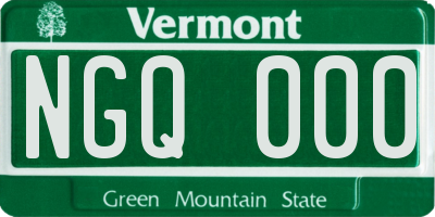 VT license plate NGQ000