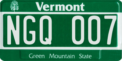 VT license plate NGQ007