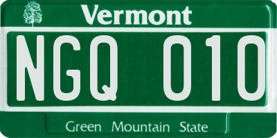 VT license plate NGQ010