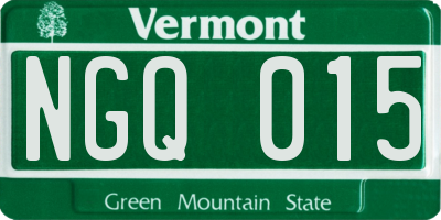 VT license plate NGQ015