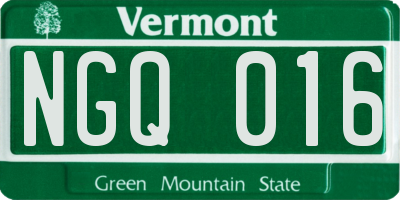 VT license plate NGQ016