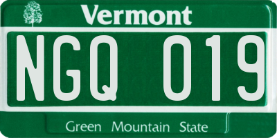 VT license plate NGQ019