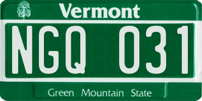 VT license plate NGQ031