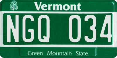 VT license plate NGQ034