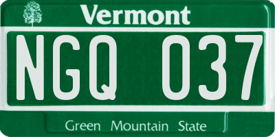 VT license plate NGQ037