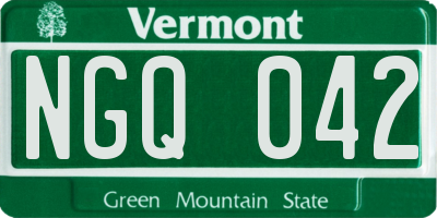 VT license plate NGQ042