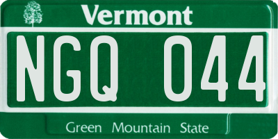 VT license plate NGQ044