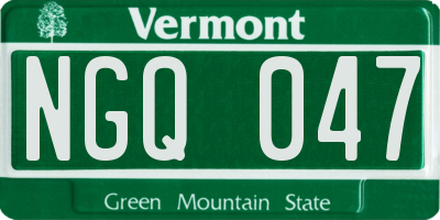 VT license plate NGQ047