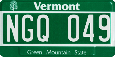 VT license plate NGQ049