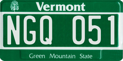 VT license plate NGQ051