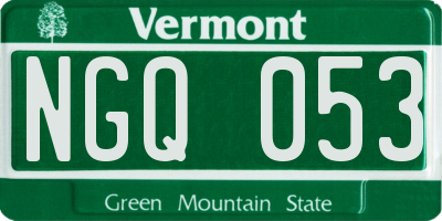VT license plate NGQ053