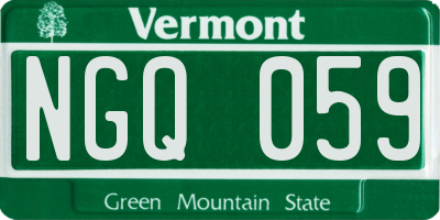 VT license plate NGQ059