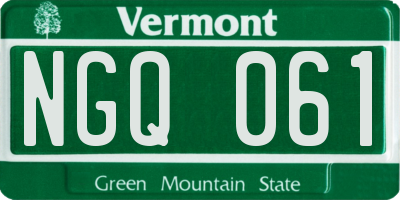 VT license plate NGQ061
