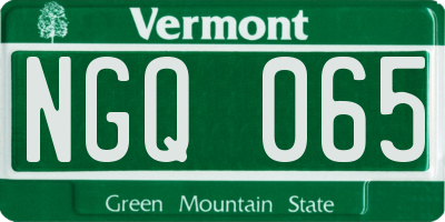 VT license plate NGQ065