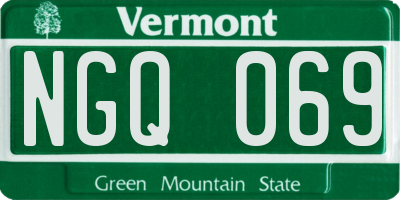 VT license plate NGQ069
