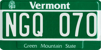 VT license plate NGQ070
