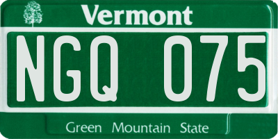 VT license plate NGQ075