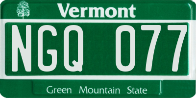 VT license plate NGQ077