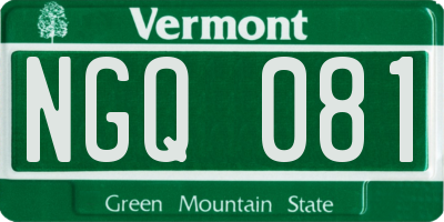 VT license plate NGQ081
