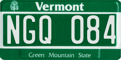 VT license plate NGQ084