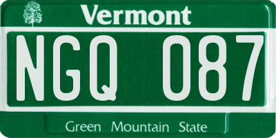 VT license plate NGQ087