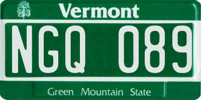 VT license plate NGQ089