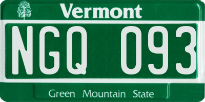 VT license plate NGQ093