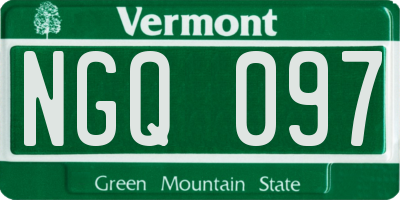 VT license plate NGQ097