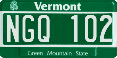 VT license plate NGQ102