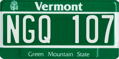 VT license plate NGQ107