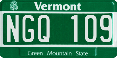 VT license plate NGQ109