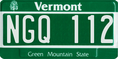 VT license plate NGQ112