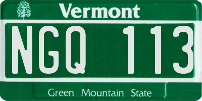 VT license plate NGQ113