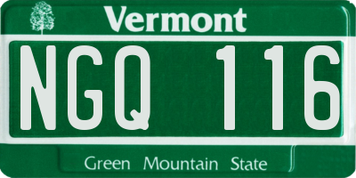 VT license plate NGQ116