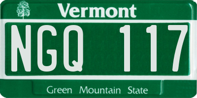 VT license plate NGQ117