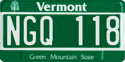 VT license plate NGQ118