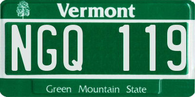 VT license plate NGQ119