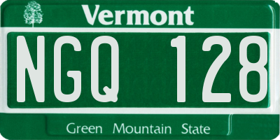 VT license plate NGQ128