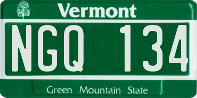 VT license plate NGQ134