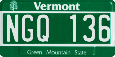 VT license plate NGQ136