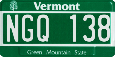 VT license plate NGQ138