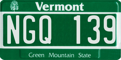 VT license plate NGQ139