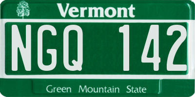 VT license plate NGQ142