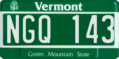 VT license plate NGQ143