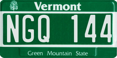VT license plate NGQ144